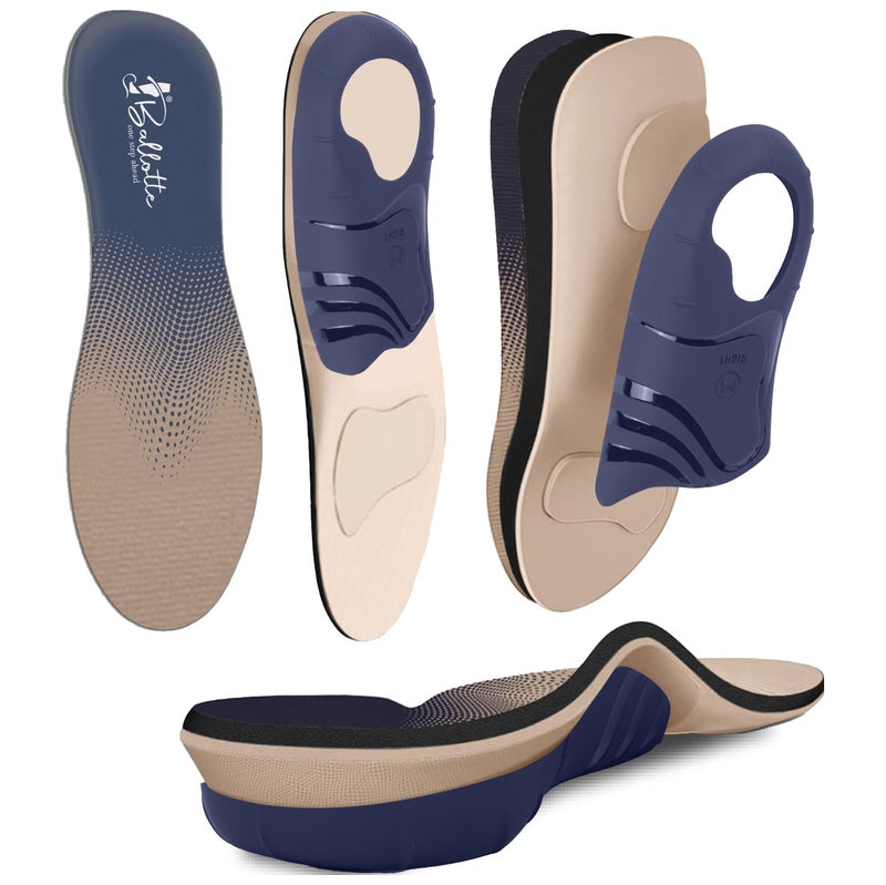 Ballotte Plantar Fasciitis Insoles  5-Layer Orthotic Insoles For Flat Feet Correction  220Lbs Heavy-Duty Shoe Inserts For Heel Pain Relief  High Arch Support Inserts For Men & Women  2-Pack Medium - Image 1