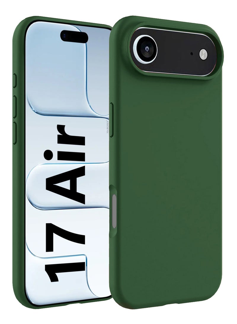 Silicone Protective Phone Case for iPhone 17 Air - Soft Anti-Scratch Microfiber Lining Ultra Slim Drop Protection Phone Cover - Green - Image 1