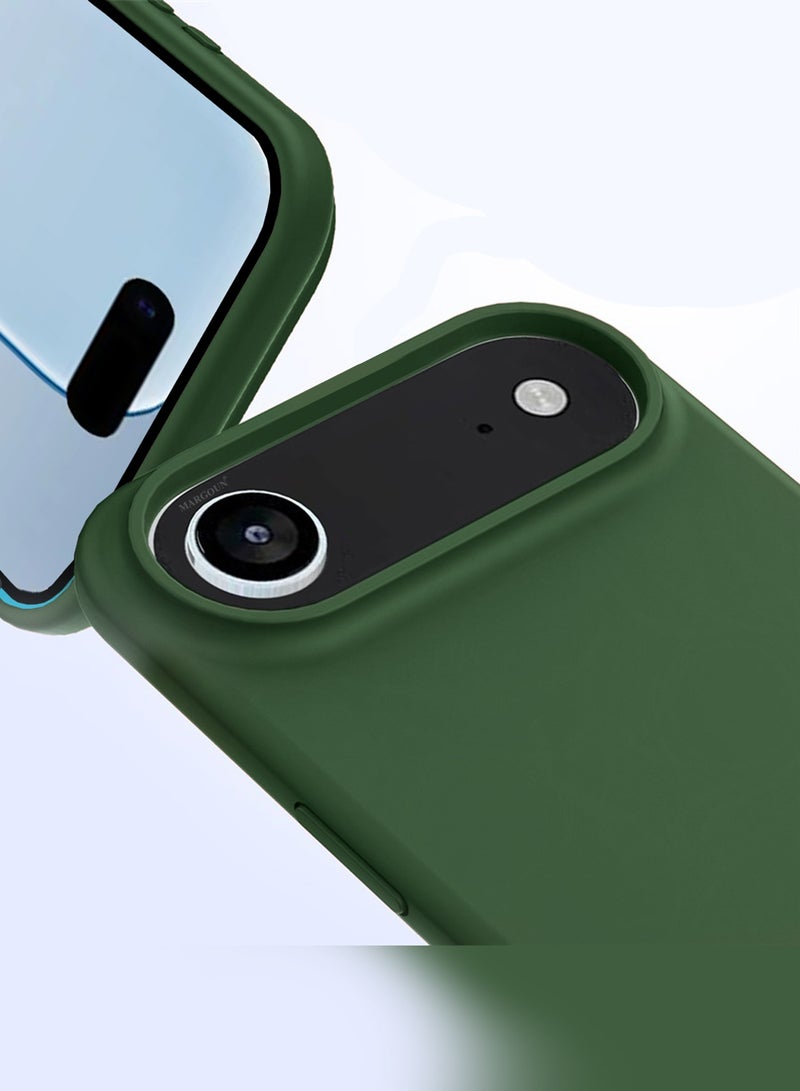 Silicone Protective Phone Case for iPhone 17 Air - Soft Anti-Scratch Microfiber Lining Ultra Slim Drop Protection Phone Cover - Green - Image 3