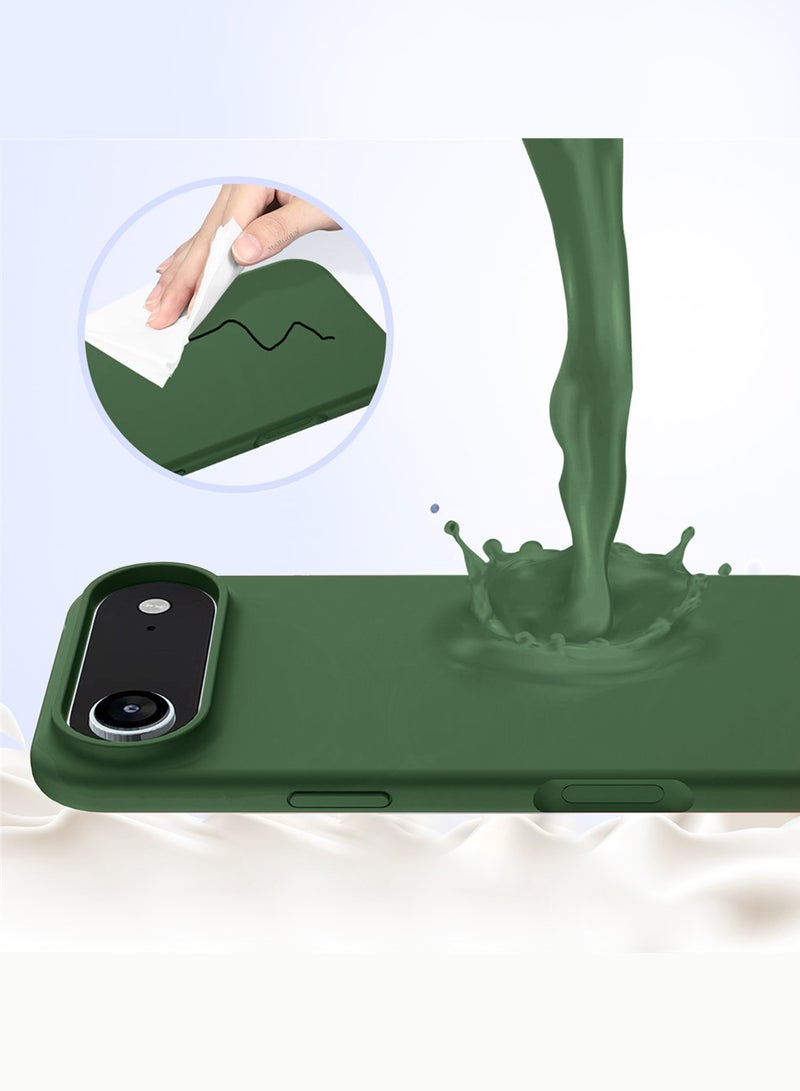 Silicone Protective Phone Case for iPhone 17 Air - Soft Anti-Scratch Microfiber Lining Ultra Slim Drop Protection Phone Cover - Green - Image 4