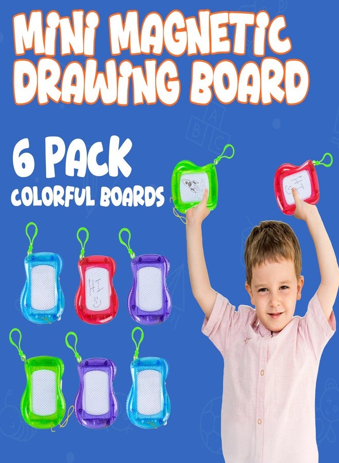 Bedwina Mini Magnetic Drawing Board for Kids - (Pack of 6) Backpack Keychain Clip Drawing Boards, Erasable Doodle Sketch and Writing Pad for Boys and Girls, Birthday Party Favor and Goodie Bag Filler - Image 2