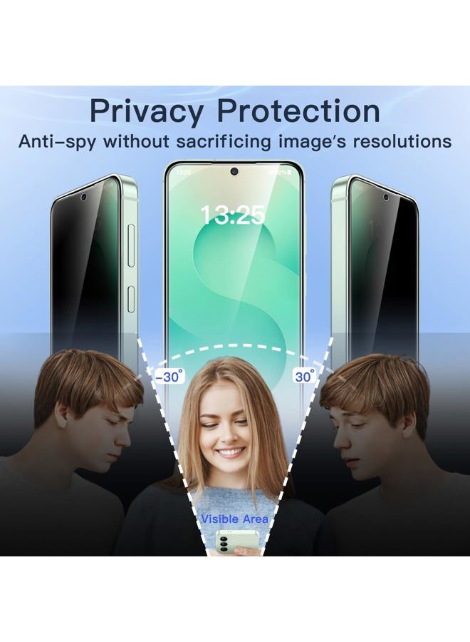 Jetech Privacy Screen Protector for Samsung Galaxy S25+ / S25 Plus 5G, Anti-Spy Tempered Glass Film, Fingerprint ID Compatible, 2-Pack - Image 4