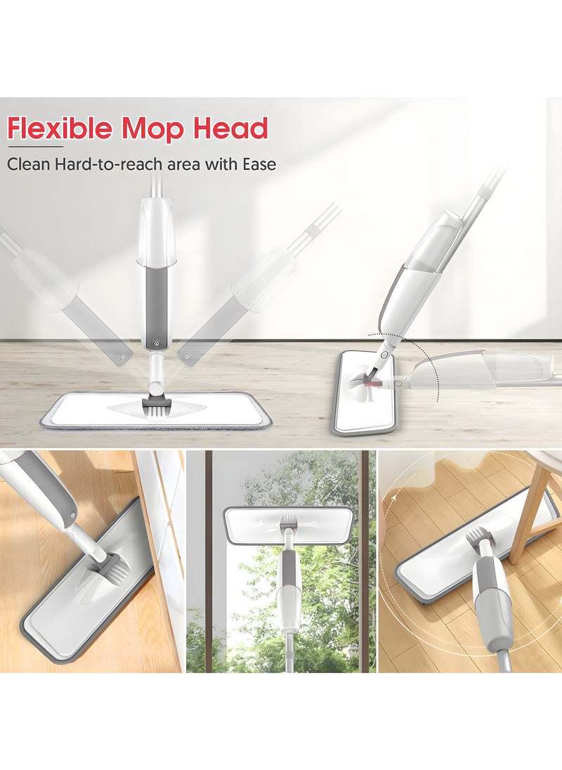 HOME 4 YOU Spray Mops For Floor Cleaning Microfiber Flat Mop With Refillable Bottle and Reusable Pad Floor Mop For Home Kitchen Hardwood Laminate Wood Ceramic Tiles Grey  - Image 4