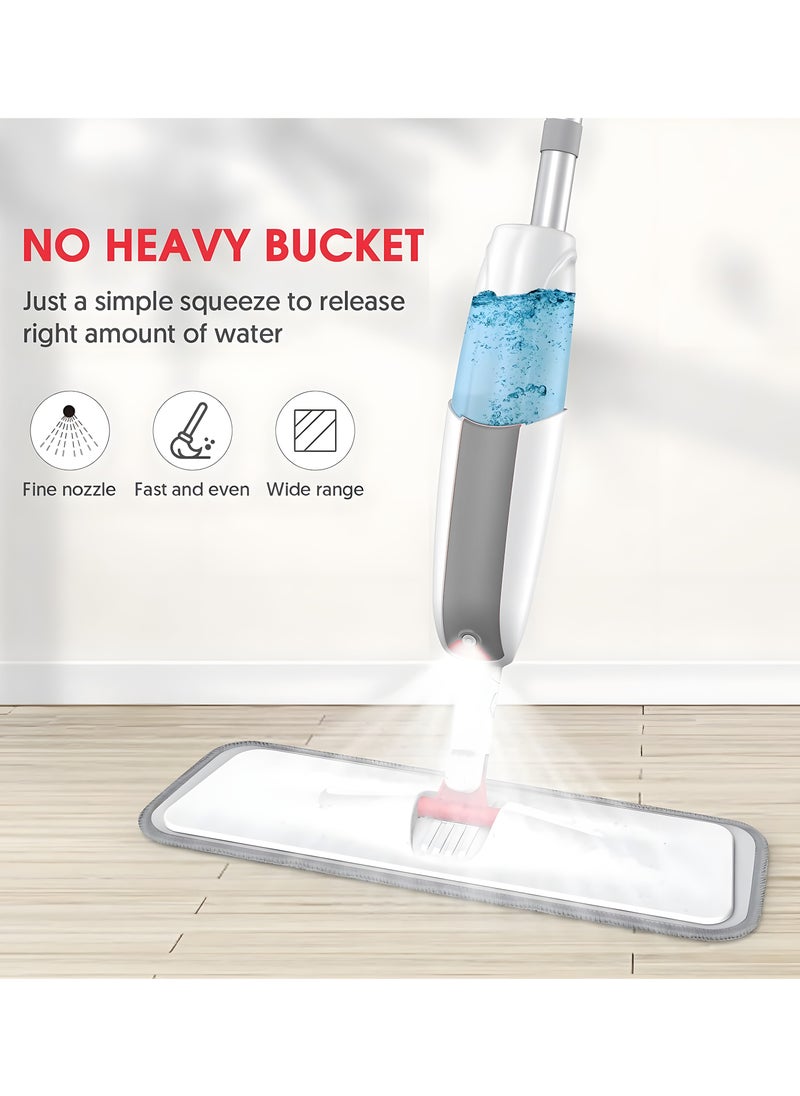 HOME 4 YOU Spray Mops For Floor Cleaning Microfiber Flat Mop With Refillable Bottle and Reusable Pad Floor Mop For Home Kitchen Hardwood Laminate Wood Ceramic Tiles Grey  - Image 3