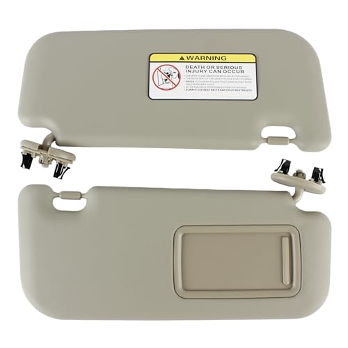 PEVAST Complete Left & Right Side Sun Visor Set for Toyota Corolla 2009-2013 - Premium Leather Material & Easy Installation (Beige, Left & Right Side) - Image 1