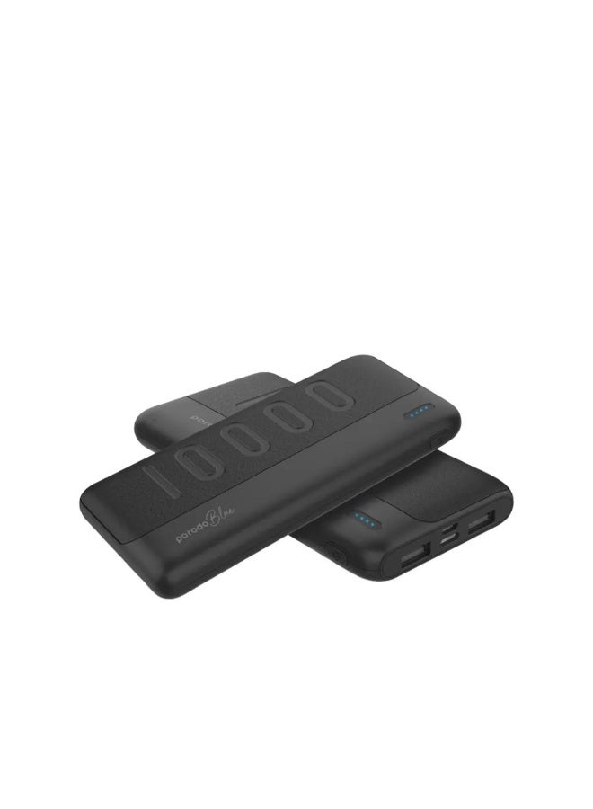 Porodo Blue 10000mAh Slim Power Bank Dual USB A Output Portable Fast Charging Powerbank for Smartphones - Image 1