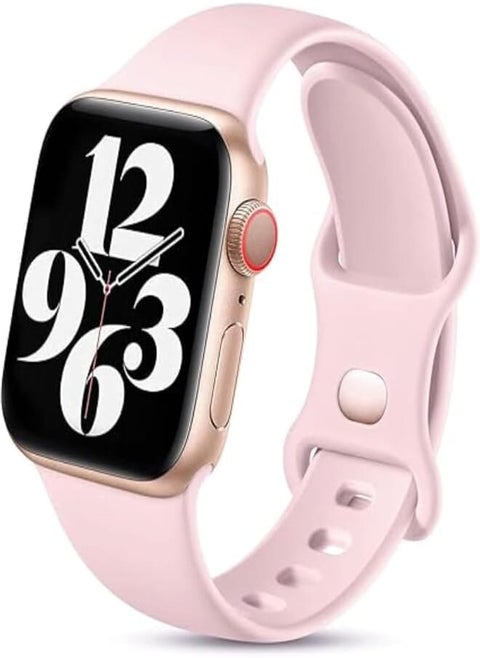 G-Power Silicone Replacement Wrist Band Strap With Elegant Simple Design And Elasticity For Apple Smart Watches 1/2/3/4/5/6/7/8/Se Series 38/40/41 Mm - Light Pink