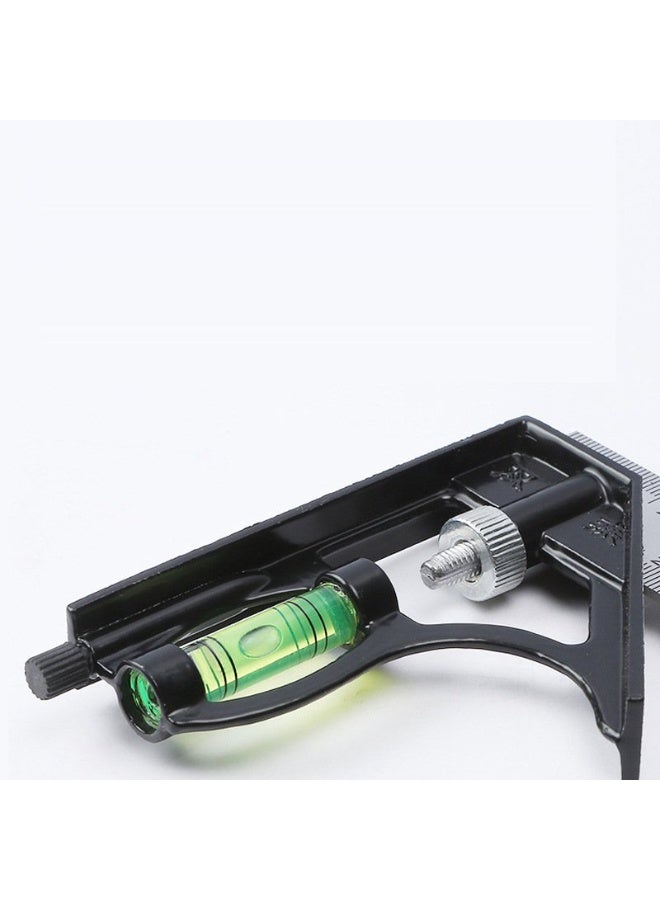 مسطرة زاوية قابلة للتعديل من الفولاذ المقاوم للصدأ بطول 300 مم أداة قياس دقيقة متعددة الاستخدامات للنجارة والبناء مسطرة زاوية متحركة ذات مستوى - Image 5