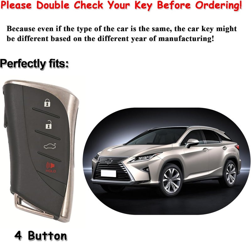 EASYANT Leather Car Key Fob Cover for Lexus 2021-2025 RX 350 ES Compatible with Lexus New LS NX Key Shell Case Brown - Image 2