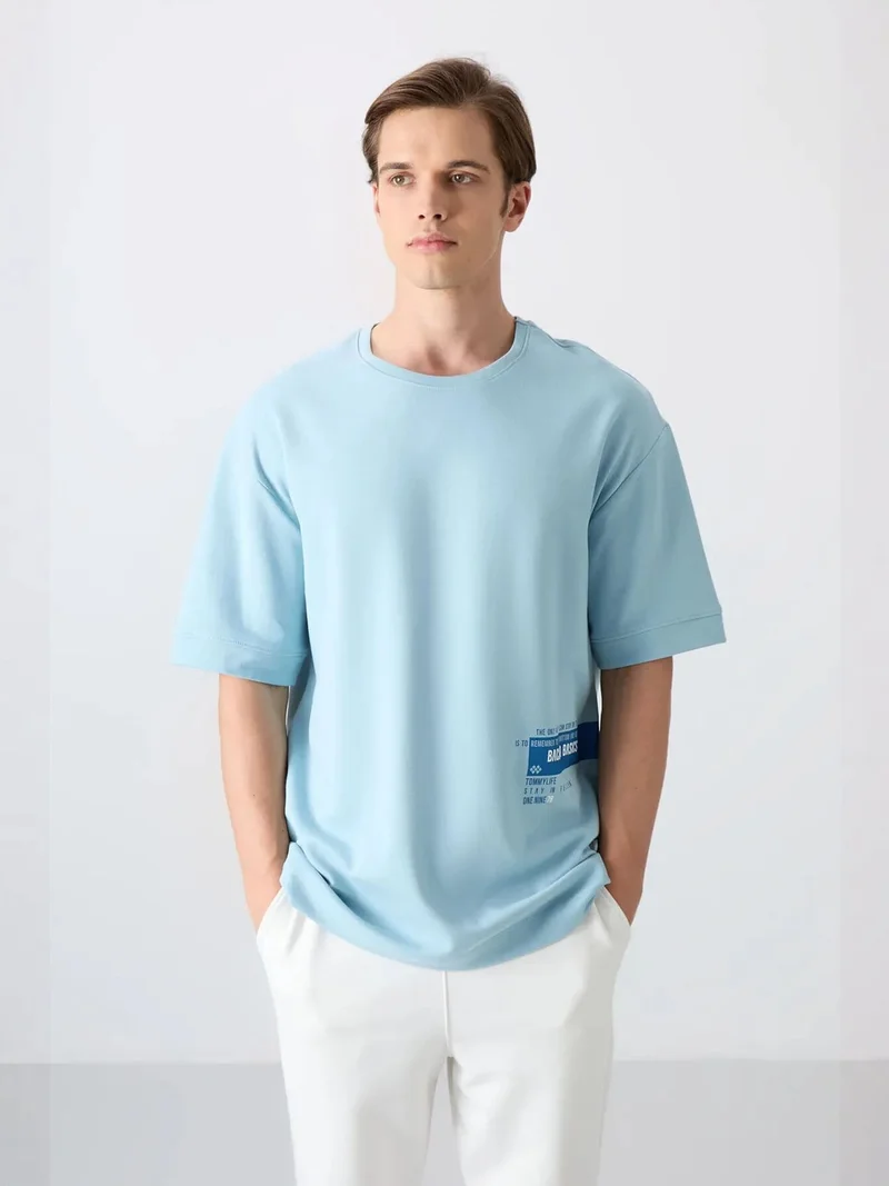 تومي لايف TOMMY Oversized Cotton-Blend Crew Neck T-Shirt