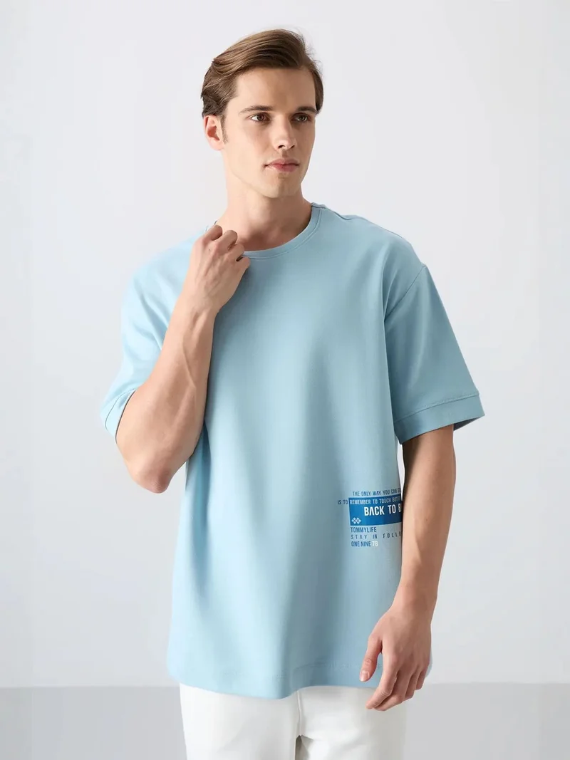 تومي لايف TOMMY Oversized Cotton-Blend Crew Neck T-Shirt