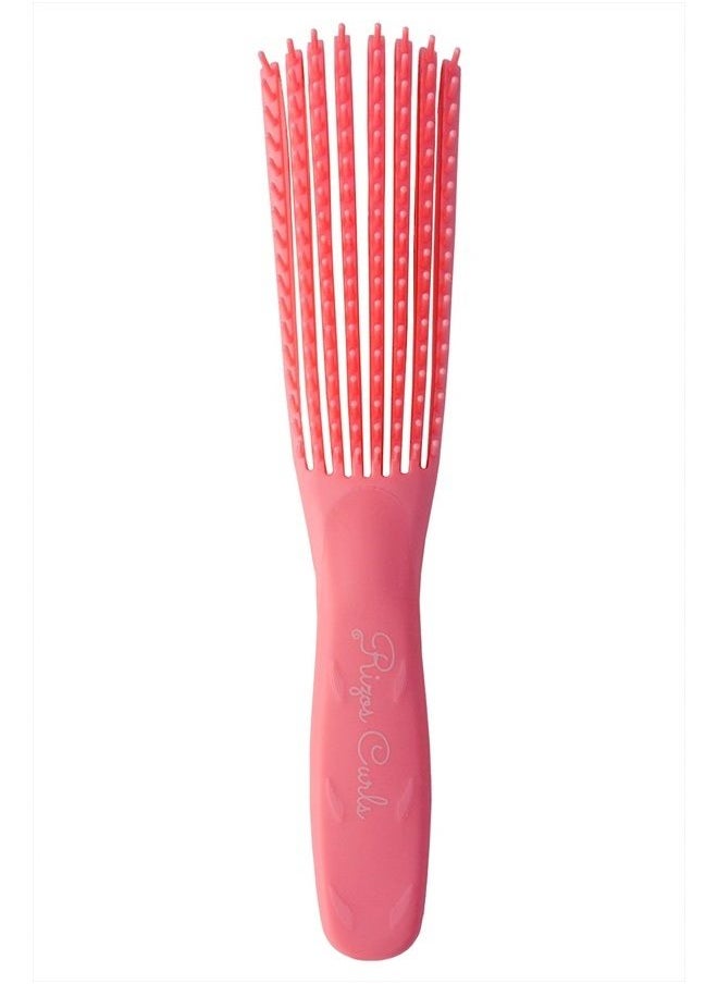 Pink Detangling Flexi Brush for Curly Hair, Flexible comb glides with curls to easily detangle, no pull or pain