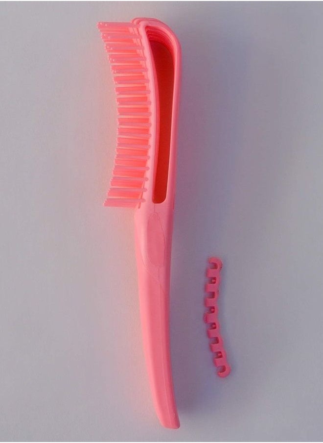 Pink Detangling Flexi Brush for Curly Hair, Flexible comb glides with curls to easily detangle, no pull or pain