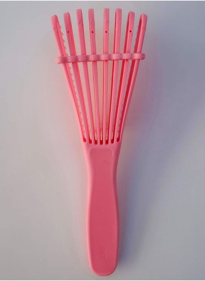 Pink Detangling Flexi Brush for Curly Hair, Flexible comb glides with curls to easily detangle, no pull or pain