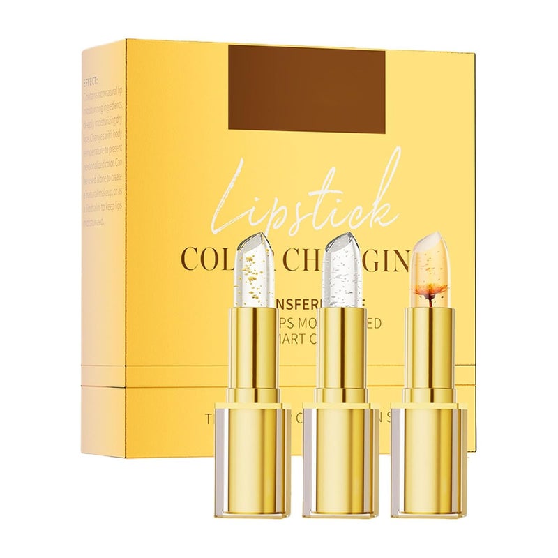 3Pcs Advanced Formulas Lipsticks with Heat Activated Change Retention Silky Feel for Dry Lips Color Changing Lip Balm - Image 1