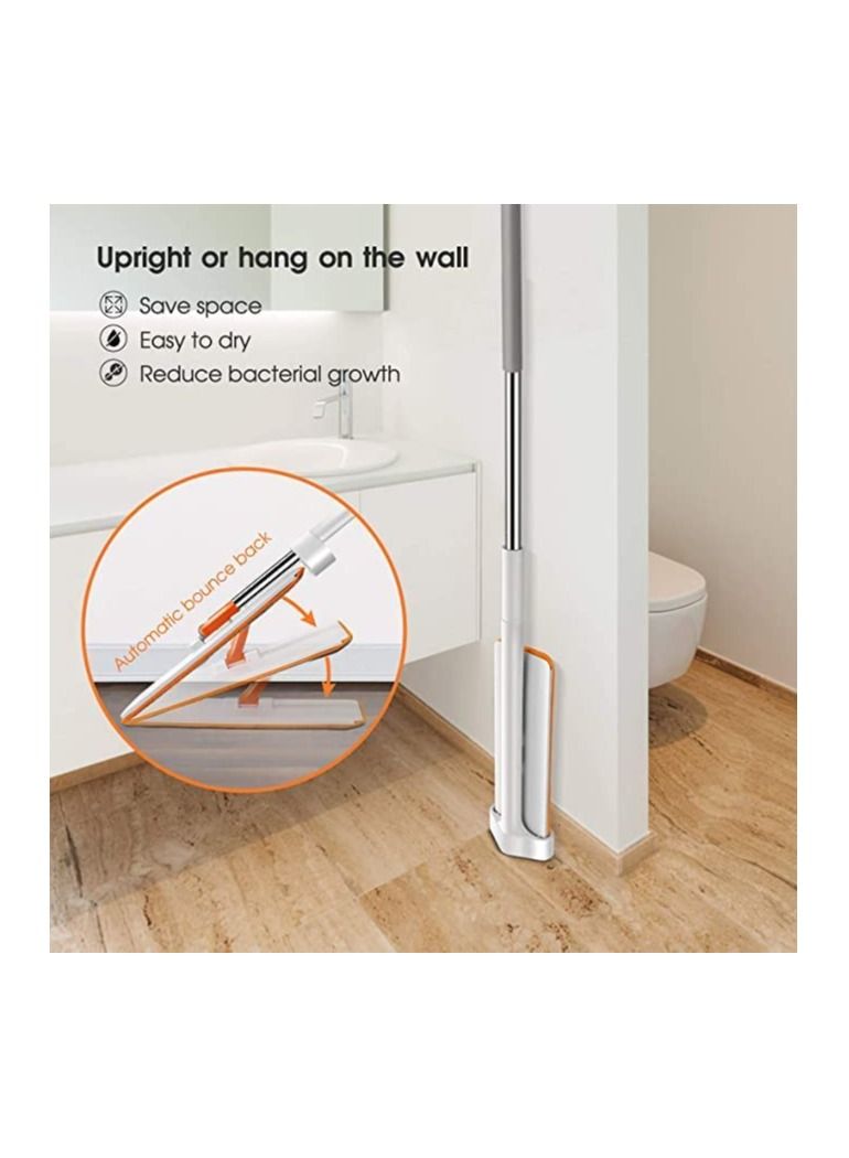 ممسحة سهلة التنظيف ذاتي التنظيف 360 درجة ممسحة مسطحة قابلة للدوران مع عبوتين قابلة لإعادة الاستخدام ممسحة جافة ومبللة للمنزل والحمام وتنظيف المطبخ - Image 4