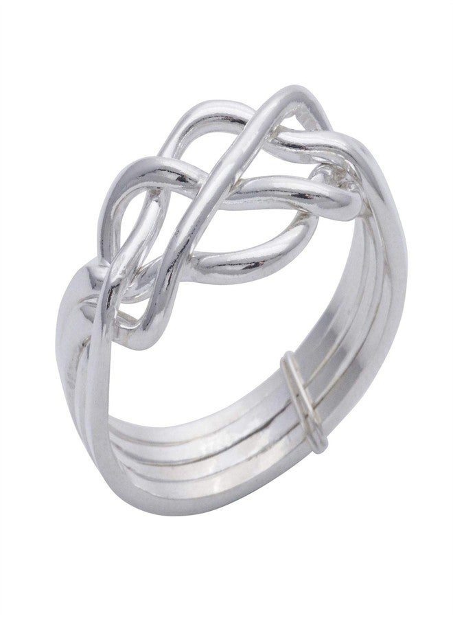 Silverly Celtic Knot Puzzle Solid Silver Rings for Women 925 - Men's Rings in Sterling Silver - Jewelry Gift - Unique Four Band - Promise Turkish Wedding Ring - Image 2