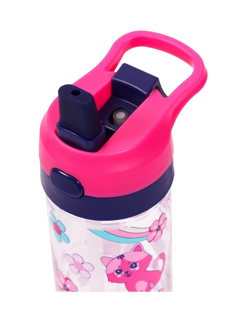 Lunch Box And Tritan 2-In-1 Spray/Water Bottle Set - Cat, Pink, 420Ml