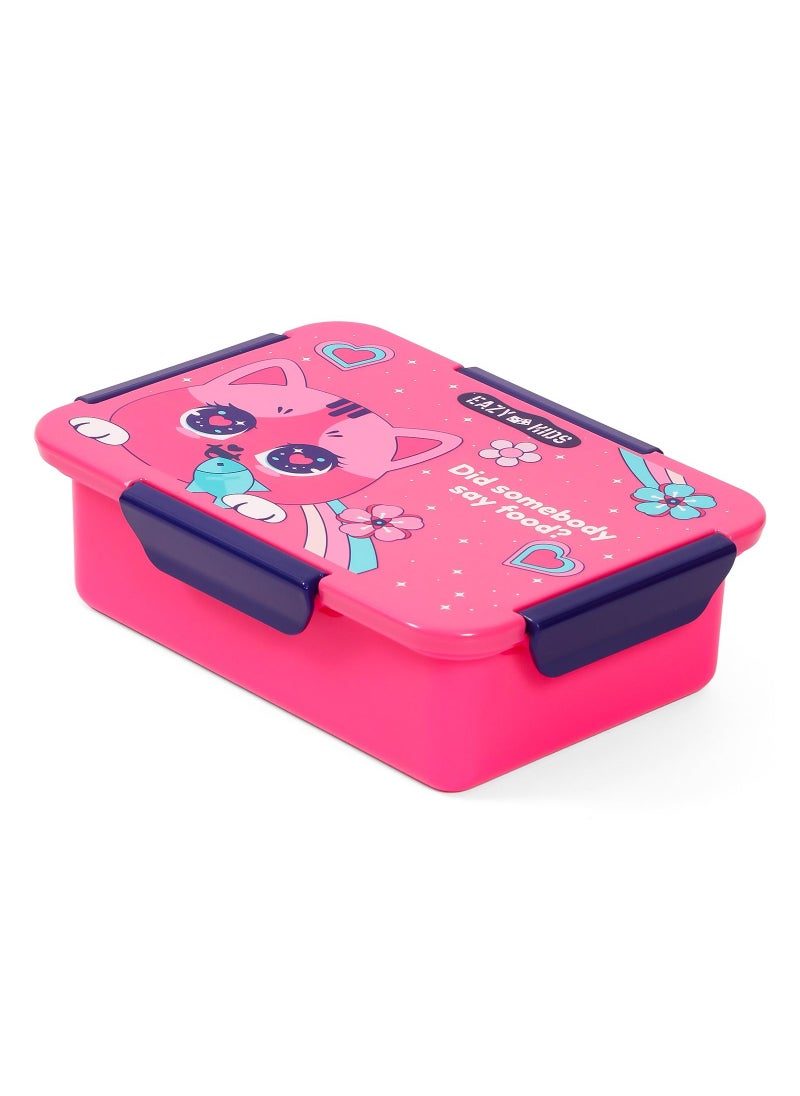 Lunch Box And Tritan 2-In-1 Spray/Water Bottle Set - Cat, Pink, 420Ml