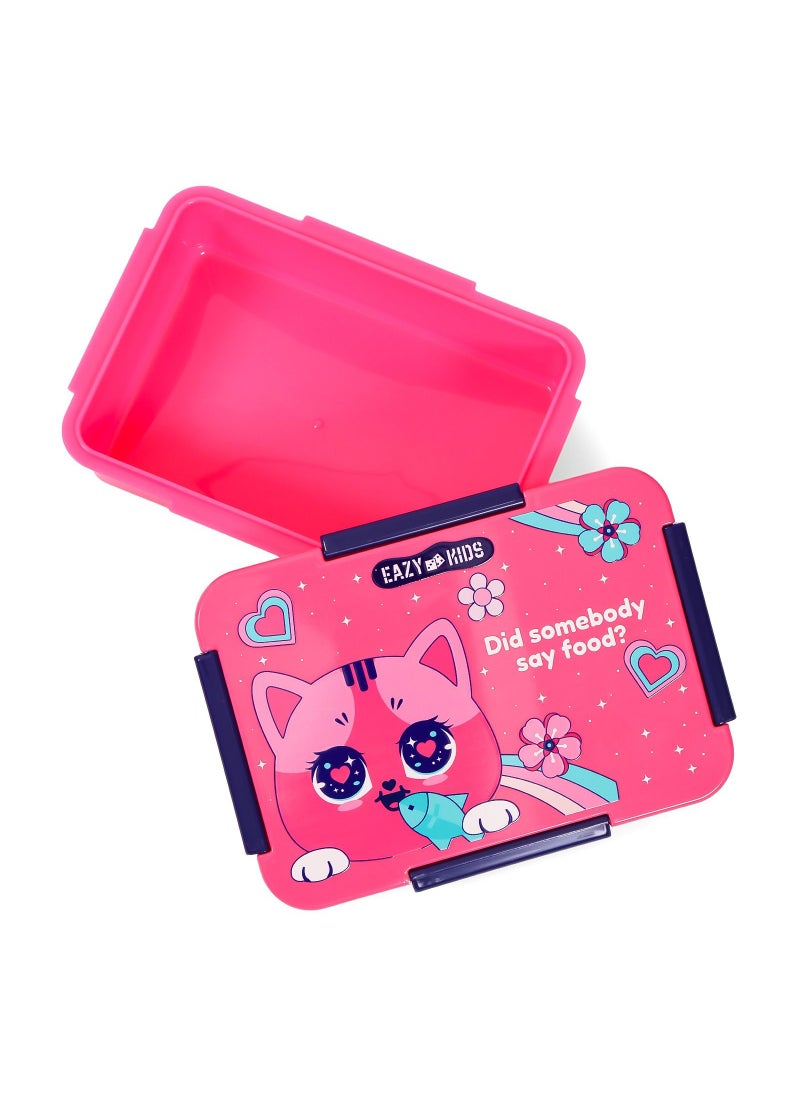 Lunch Box And Tritan 2-In-1 Spray/Water Bottle Set - Cat, Pink, 420Ml
