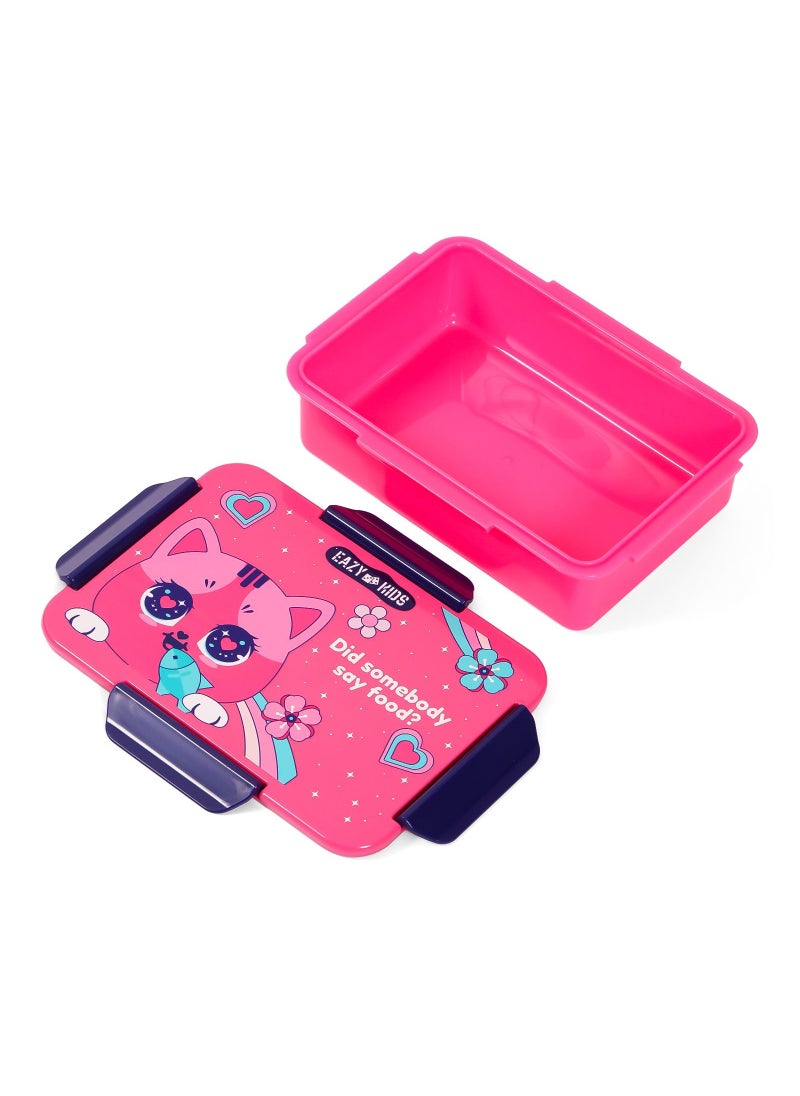 Lunch Box And Tritan 2-In-1 Spray/Water Bottle Set - Cat, Pink, 420Ml