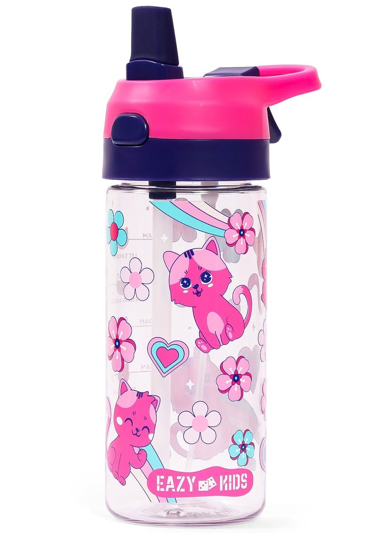 Lunch Box And Tritan 2-In-1 Spray/Water Bottle Set - Cat, Pink, 420Ml
