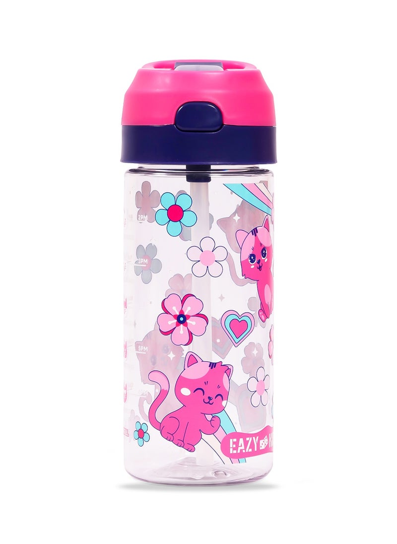 Eazy Kids Lunch Box And Tritan 2-In-1 Spray/Water Bottle Set - Cat, Pink, 420Ml  - Image 2