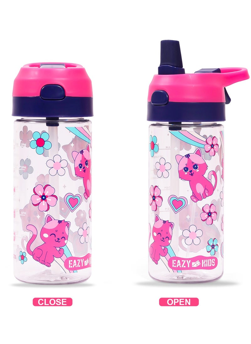 Eazy Kids Lunch Box And Tritan 2-In-1 Spray/Water Bottle Set - Cat, Pink, 420Ml  - Image 5
