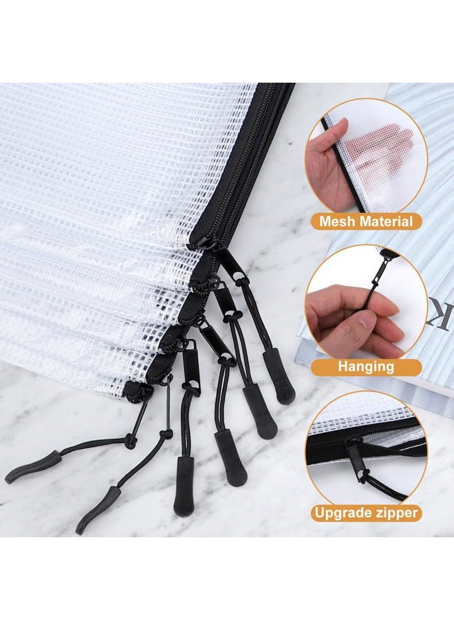 YOPCDJ Mesh Zipper Pouch Puzzle Storage Bags A3 17x12 Inches Large File Bags Black Reusable Zipper Pouches for Organizing, Classroom Board Game Organization (24) - Image 3