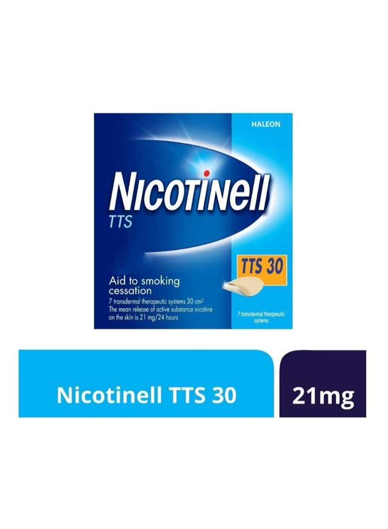 HALEON لصقات نيكوتينيل TTS-30 بتركيز 21 ملغ - 7 لصقات لدعم الإقلاع عن التدخين - Image 1