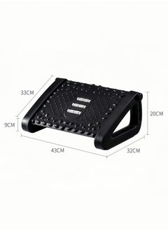 Peachjoy Under Desk Footrest, Adjustable Foot Rest with Massage Texture and Roller, Ergonomic Step Stool with 6 Height Position for Home, Office, School Black  - Image 4
