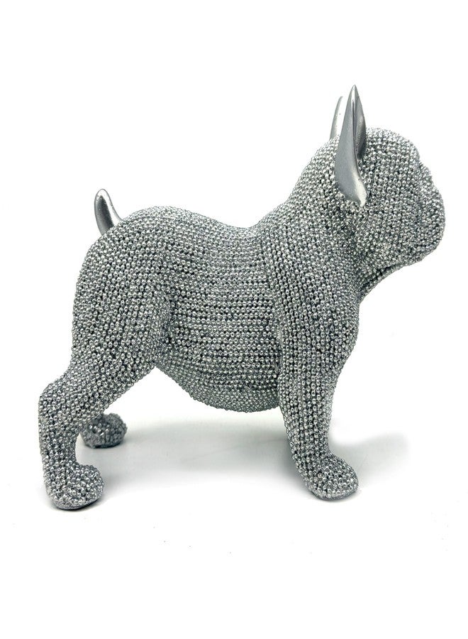 FUNSXBUG Resin French Bulldog Statue Dog Figurines Sculpture Collectibles Home Office Desktop Decor Outdoor Garden Display Decoration (Silver) - Image 5