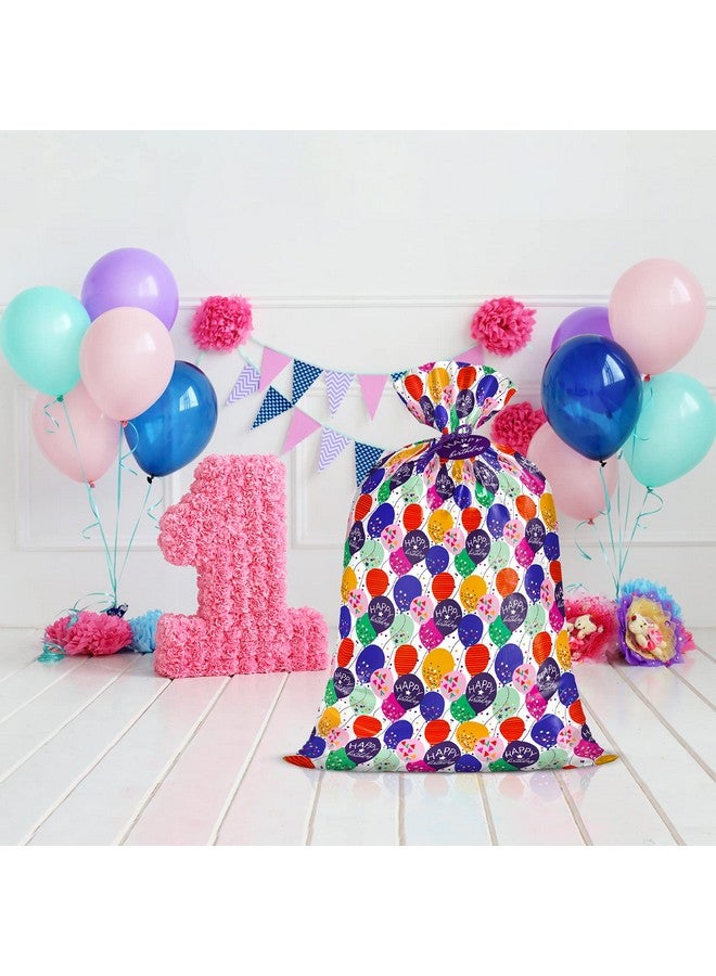 WRAPAHOLIC 56" Large Birthday Plastic Gift Bag Colorful Balloon With Confetti Design For Kids Birthdays Parties Or Celebrating 56" H X 36" W - Image 4