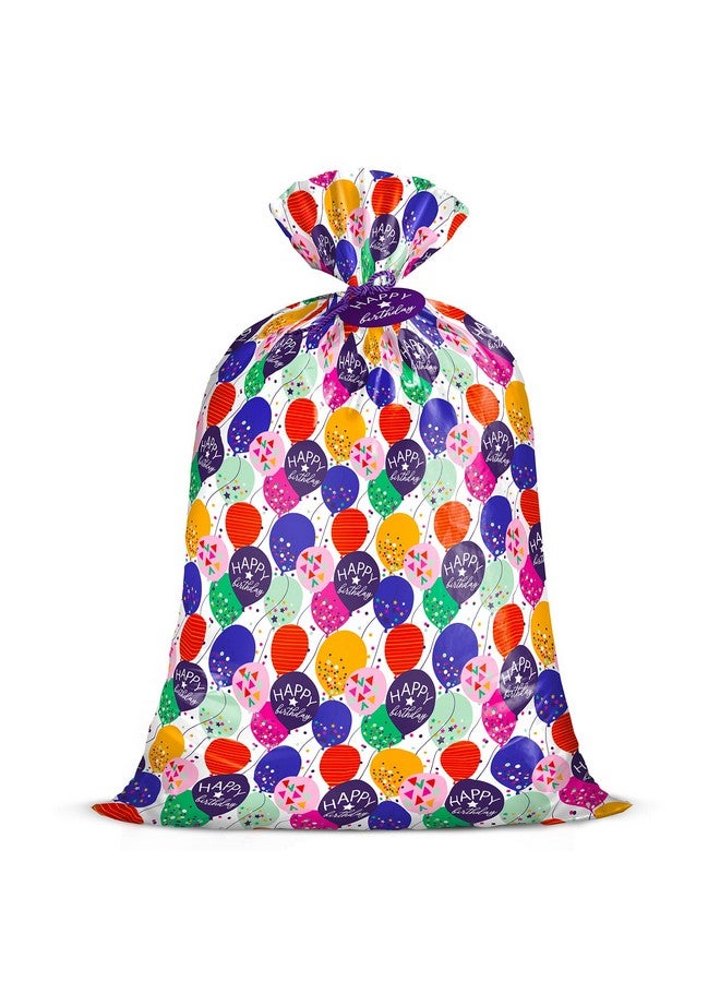 WRAPAHOLIC 56" Large Birthday Plastic Gift Bag Colorful Balloon With Confetti Design For Kids Birthdays Parties Or Celebrating 56" H X 36" W - Image 1