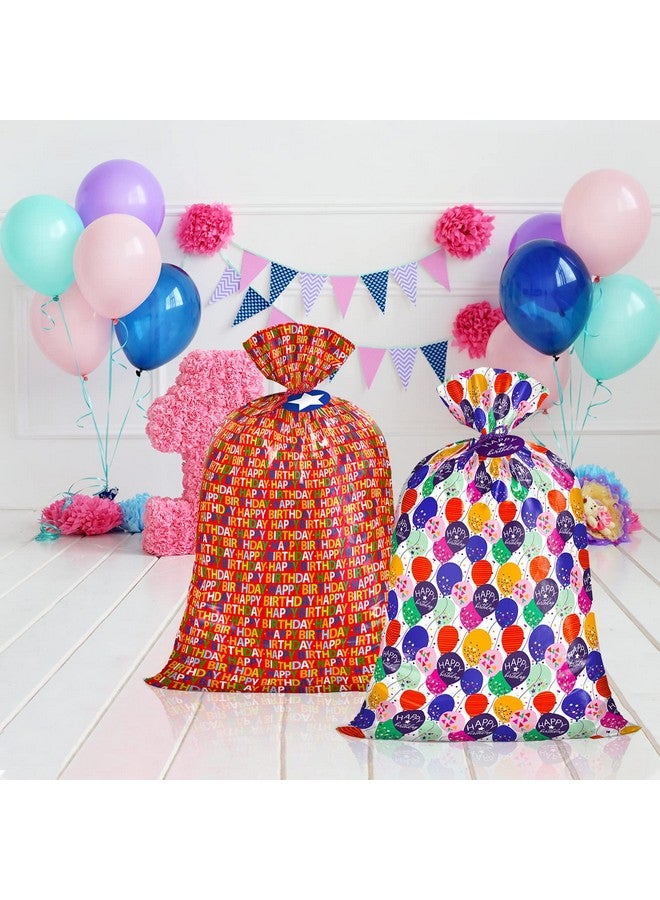 WRAPAHOLIC 56" Large Birthday Plastic Gift Bag Colorful Balloon With Confetti Design For Kids Birthdays Parties Or Celebrating 56" H X 36" W - Image 5