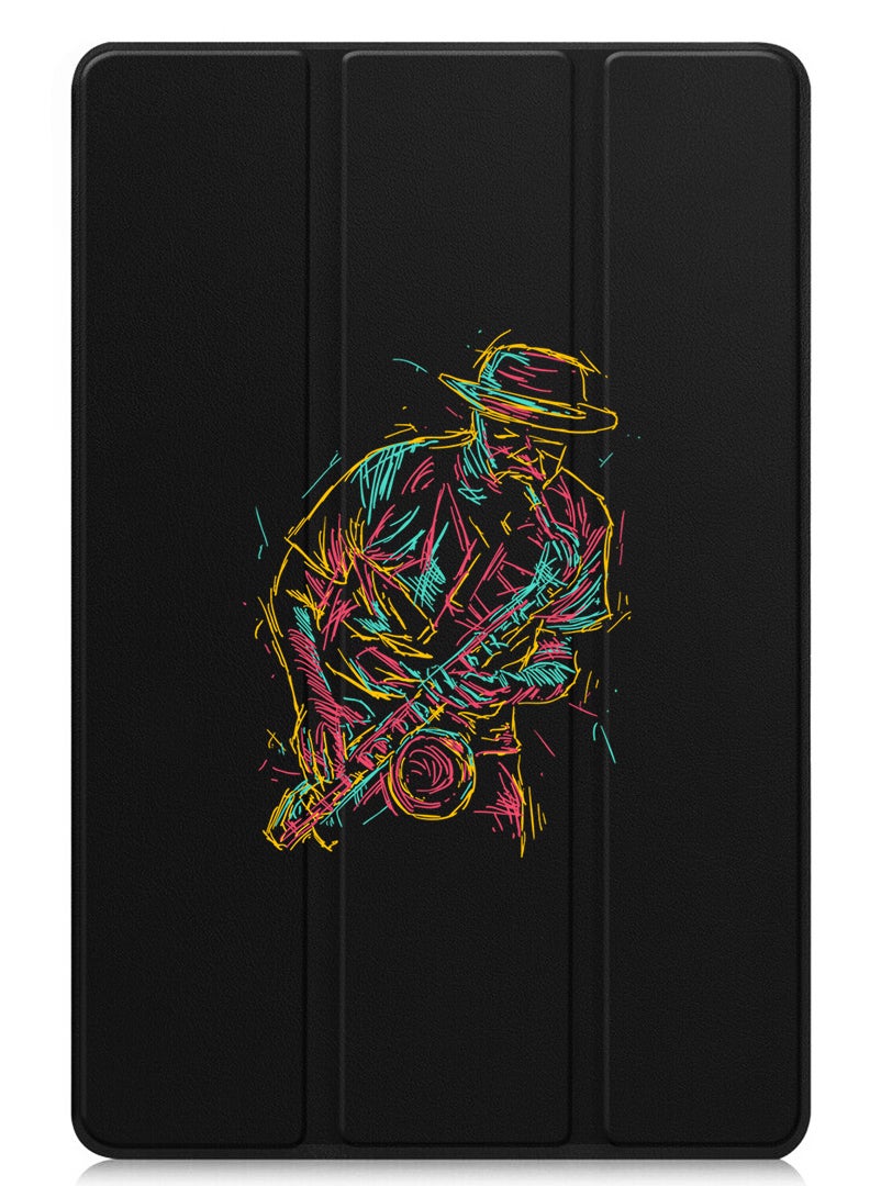 Theodor Protective Flip Case For Xiaomi Pad 7 & Xiaomi Pad 7 Pro With Trifold Stand Auto Wake Sleep Shockproof Cover - Abstract saxophone - Image 1
