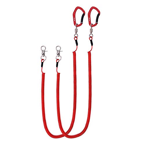 HERCULES Heavy Duty Fishing Lanyard, Kayak Paddle Leash, Kayak Tether for Fishing (Pack of 2 Red, 17.7") - Image 1
