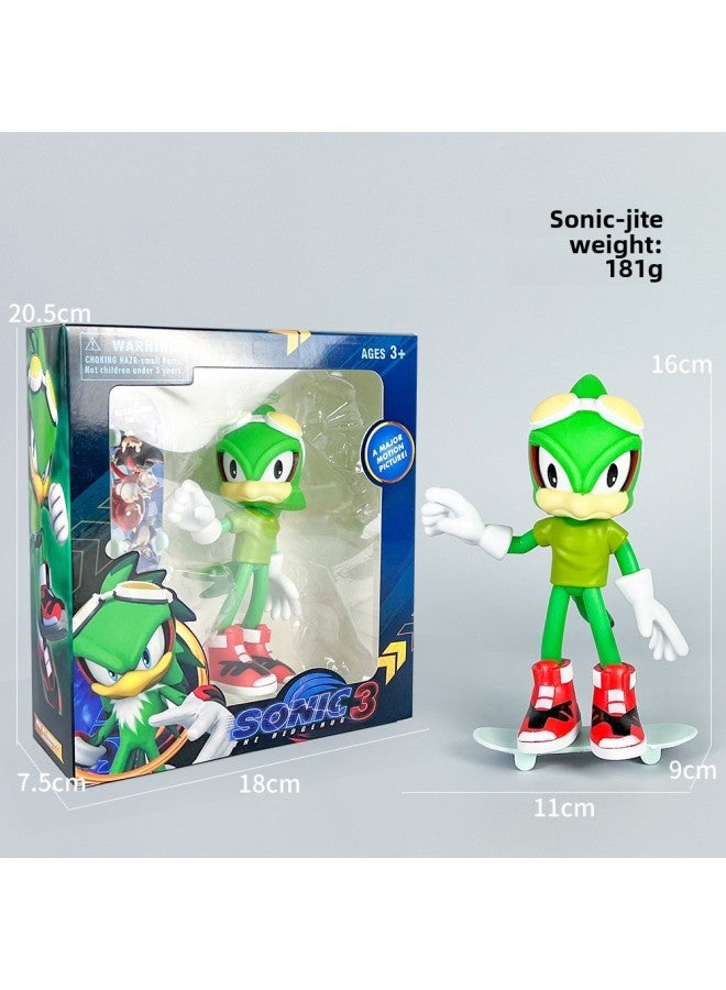Hot Sale Sonic Sonic Super Mouse Flying Mouse Hand-held Animation Doll Tide Play Window Box Card Batch-Color:Sonic-jite  - Image 1