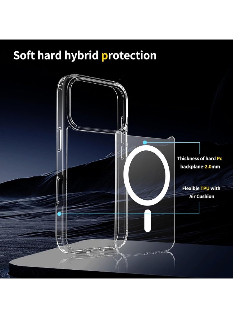 Cear MagSafe Case for iPhone 17 Pro Max, [Non-Yellowing][Reinforced Corners] Wireless Charging Shockproof Bumper Protective Phone Case - Image 3