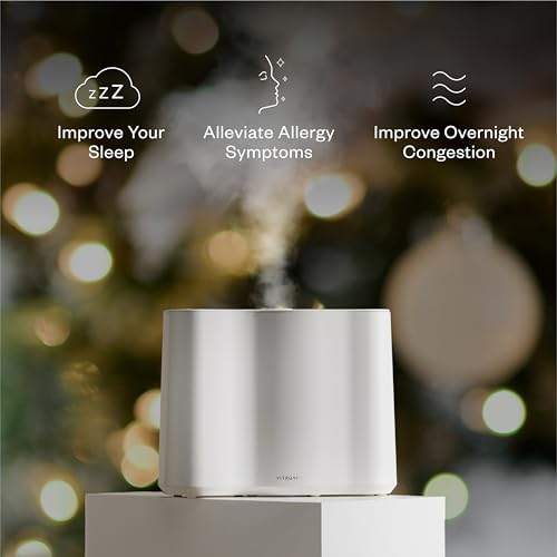 Vitruvi Cloud Bedside Humidifier, White Humidifier, 24 Hr Run Time, 602ft Coverage, Large Home Bedroom, Baby Room - Includes 3 Month Filter - Image 3