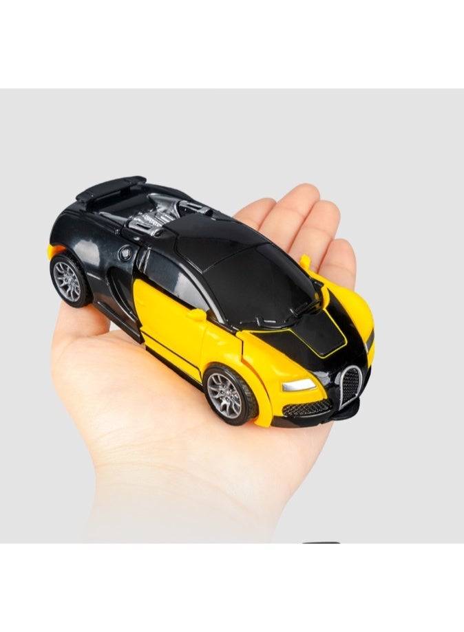 Chabeia Friction Powered Car Truck Toys for 3-8 Year Old Boy, Transforming Toys Cars for Children, Most Popular Birthday Presents for boys. (Black & Yellow) - Image 3