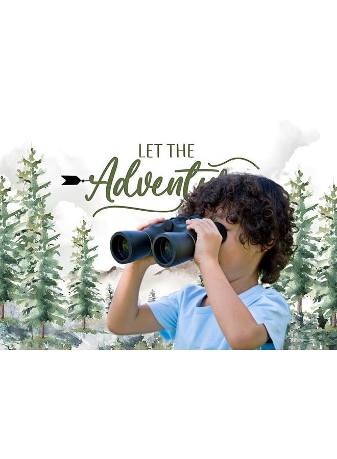 Alltten 7X5FT Woodland Baby Shower Decorations Backdrop Adventure Awaits Backdrop Let The Adventure Begin Banner F73 - Image 4