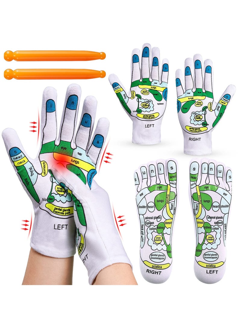 Generic 4-Piece Acupressure Reflexology Tool Set - Includes Tutorial Gloves, Massage Sandals, and Pain Relief Socks for Foot Massage - Ideal for Beginners in Acupoint Therapy.  - Image 1
