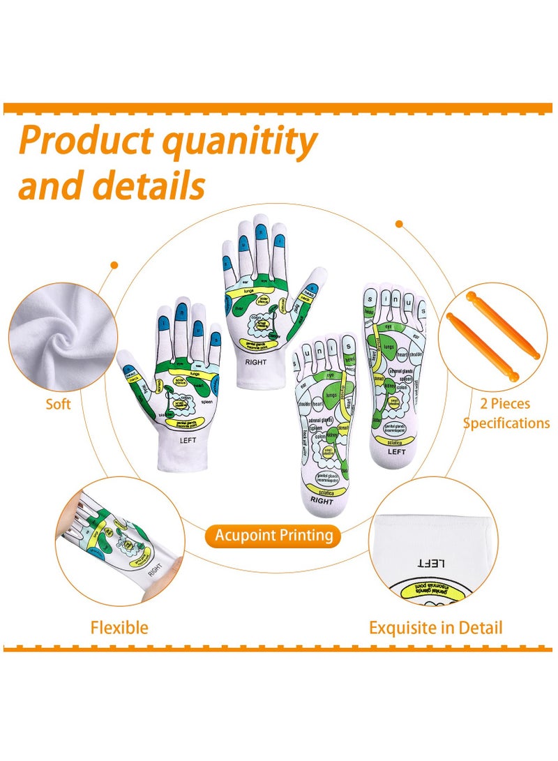 Generic 4-Piece Acupressure Reflexology Tool Set - Includes Tutorial Gloves, Massage Sandals, and Pain Relief Socks for Foot Massage - Ideal for Beginners in Acupoint Therapy.  - Image 2