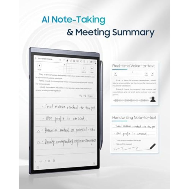AINOTE Air 2 Digital Note-Taking Tablet Bundle 8.2" Tablet with Pen, 5 Pen Refills and Black Folio Case iFLYTEK Smart Writing Paper - Image 2