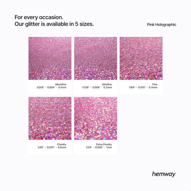 Hemway Pink Holographic Automotive Glitter Flake - Image 3