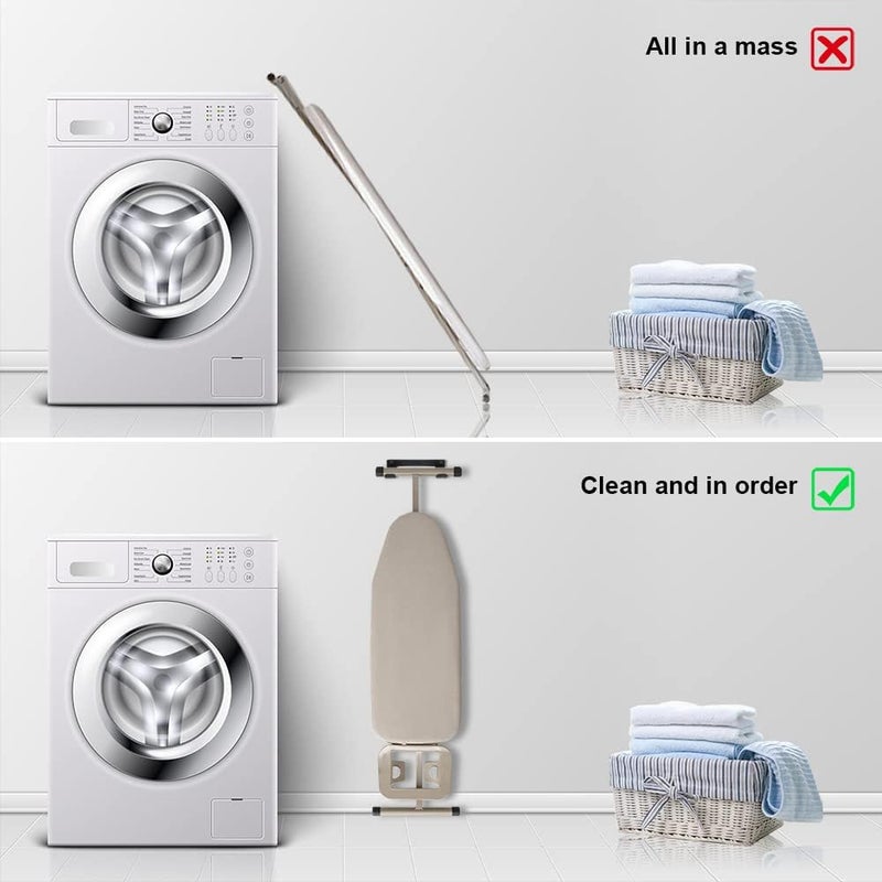 Exclen Ironing Board Hanger Wall Mount Ironing Board Holder Organizer Wall Rack for Laundry Rooms Storage Rack Hanging Shelf Hanger (Black) - Image 5
