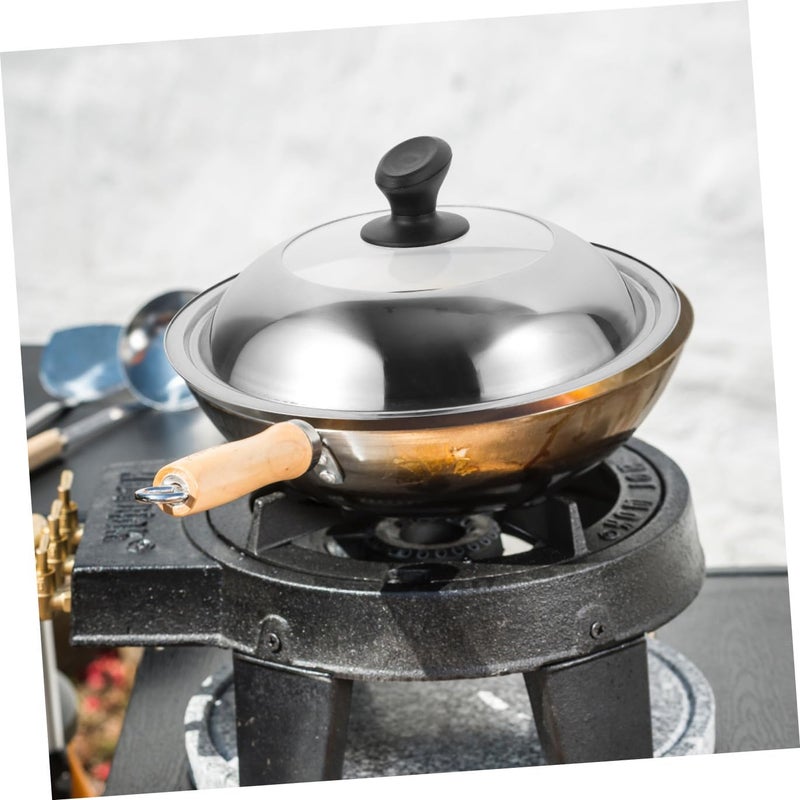 28cm Stainless Steel Frying Pan Lid and Glass Pot Cover Set with Plastic Handle Knob, Reusable Non-magnetic Pan and Saucepan Lid for Home Cooking and Kitchen Use - Image 5