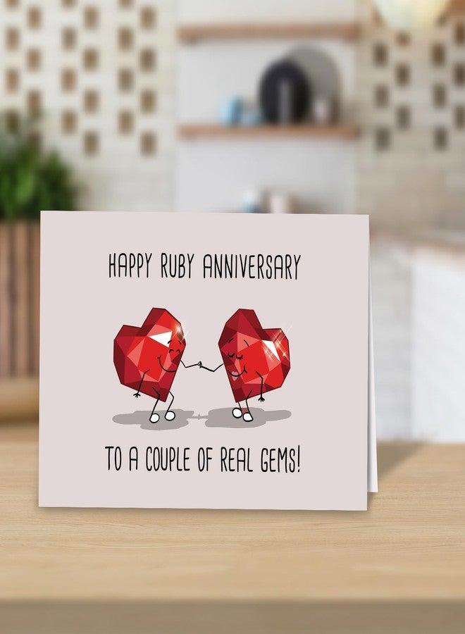 Goroar Ruby Anniversary Card for Parents Couple, Happy 40th Wedding Anniversary Card for Friend, Funny 40 Years Wedding Anniversary Card for Grandma Grandpa - Image 5