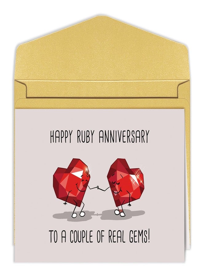 Goroar Ruby Anniversary Card for Parents Couple, Happy 40th Wedding Anniversary Card for Friend, Funny 40 Years Wedding Anniversary Card for Grandma Grandpa - Image 1
